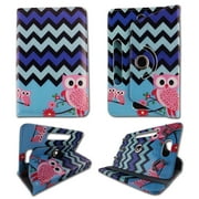 Owl Blackblue Chevron folio tablet Case for Dragon touch 7 inch android tablet cases 7 inch Slim fit standing protective rotating universal PU leather standing cover