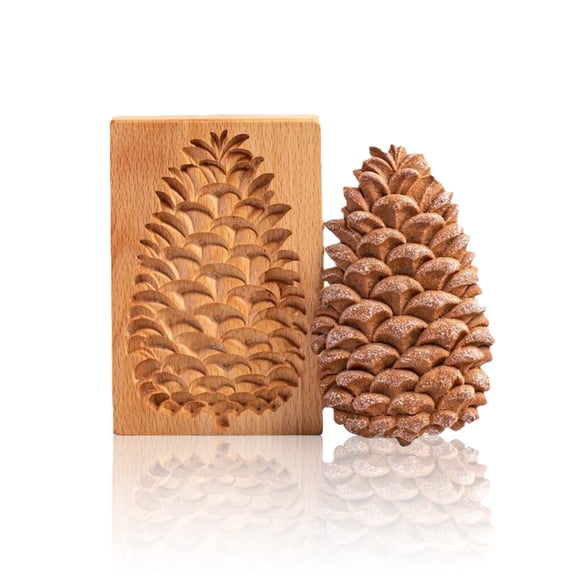 Wooden Cookie Mold Natural Wood Embossing Biscuit Mould 5 1 Pastry Press Maker Bakery Supplies, Pine Nut