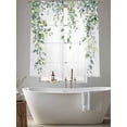 thumbnail image 6 of Green Eucalyptus Leaf Semi Sheer Curtains 63 Inch Length 2 Panels Set, Spring Botanical Leaves Floral Sheer Kitchen Curtain Privacy Voile Window Curtain for Living Room Bedroom Rod Pocket Drapes, 6 of 7