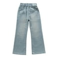 thumbnail image 2 of Girl's Elastic High Waisted Jeans Straight Wide Leg Denim Pants Casual Everyday Wear For Girls 4 15, 2 of 8