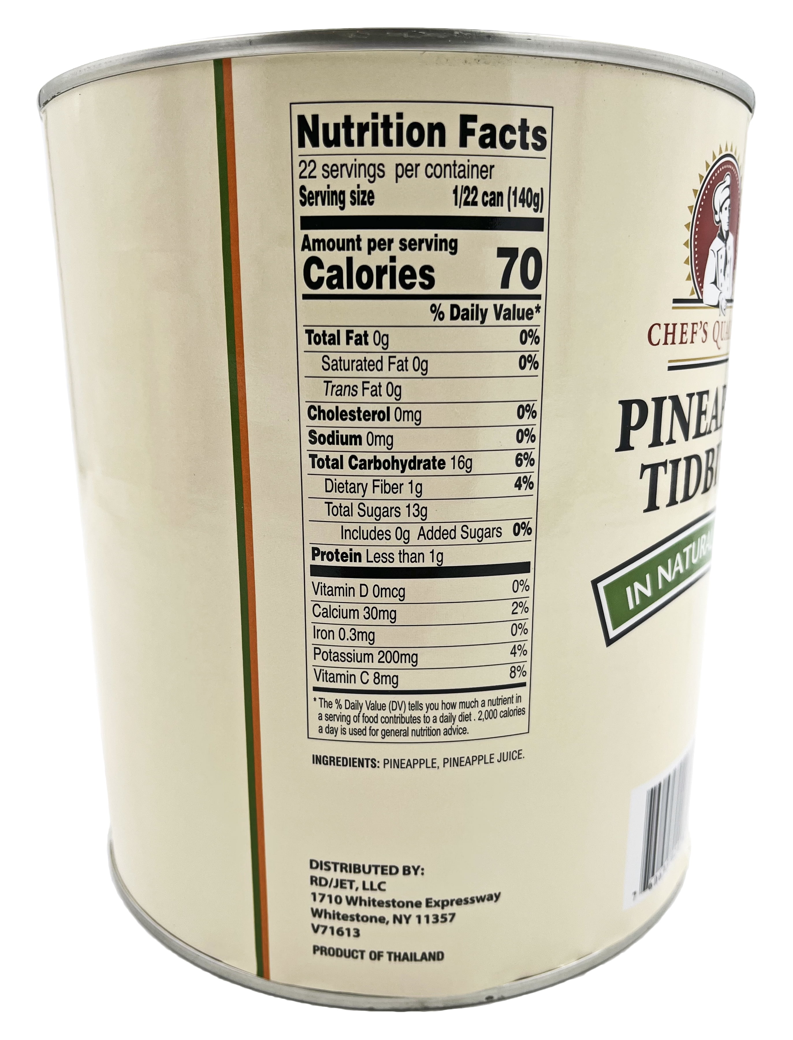 Chef's Quality Pineapple Tidbits In Natural Juice | Kosher | 6.75 lb