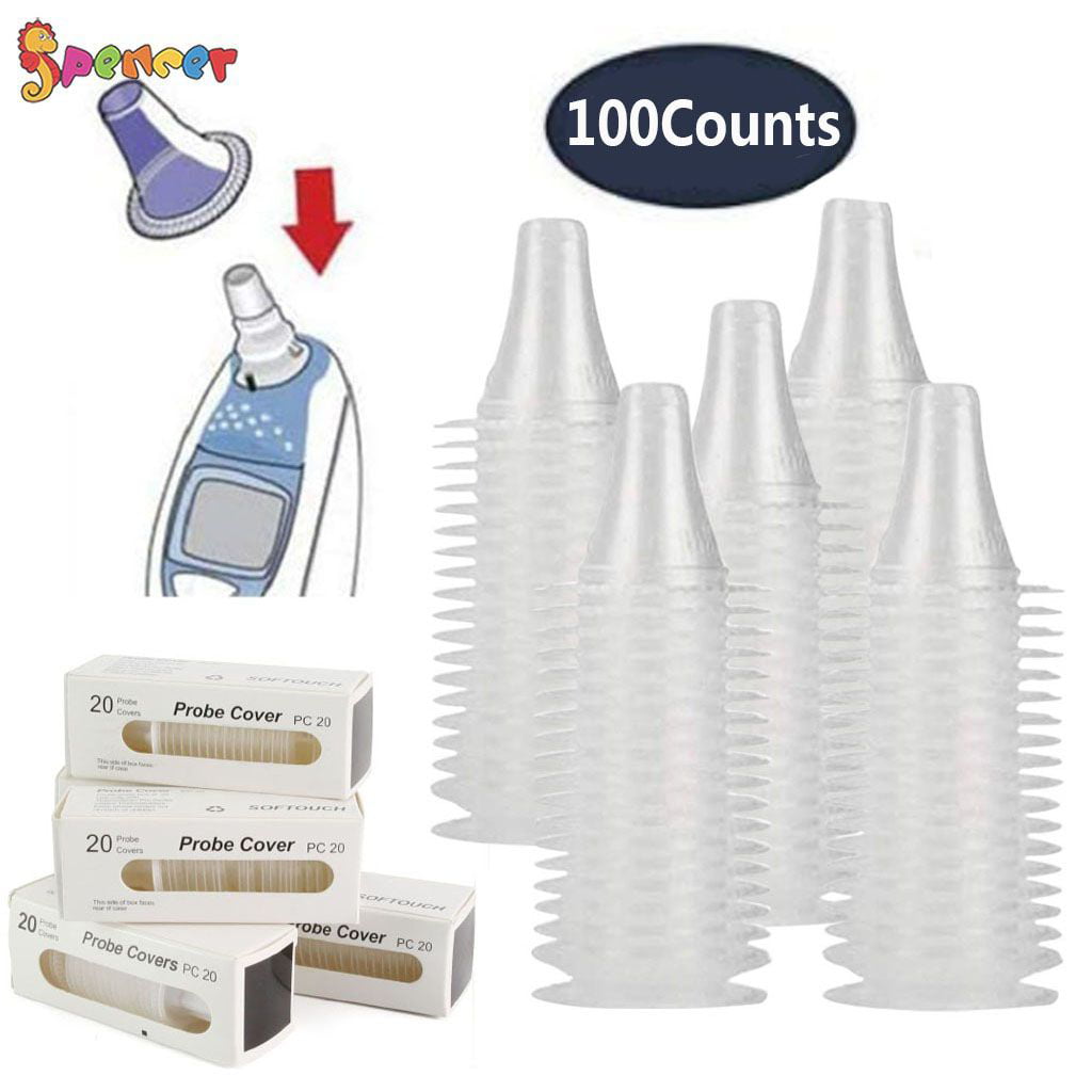 100 Pcs Ear Thermometer Probe Covers Refill Caps Replacement Lens Filter 