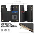 thumbnail image 7 of Wallet Case for Samsung Galaxy S23, with Crossbody Shoulder Strap & Hand Wrist Cards Holder Zipper Pocket Stand Feature Full Protective Shockpoof Phone Case for Samsung Galaxy S23, Black, 7 of 7