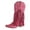 Tassel Red, variant on Puntoco Winter Warm Boots Clearanc Plus Size Retro Mid-Heel High Women Pointed Tassel Red 7(39)