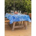 thumbnail image 2 of Outdoor Tablecloth with Umbrella Hole and Zipper, Blue Christmas Rectangle Table Cloth 54x80 Inch Waterproof Tablecloth, Watercolor Winter White Snow Pattern Picnic Table Cover for Patio Camping, 2 of 7