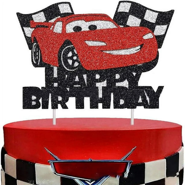 Decoraciones para fiesta de cumpleaños de coches, recuerdo para niños, vasos y platos de Rayo McQueen, juego de vajilla, suministros para fiestas de coches de carreras para niños y niñas