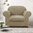 thumbnail image 2 of CHUN YI Stretch 2-Piece Checks Sofa Cover with Cushion Cover Slipcover, 2 of 6