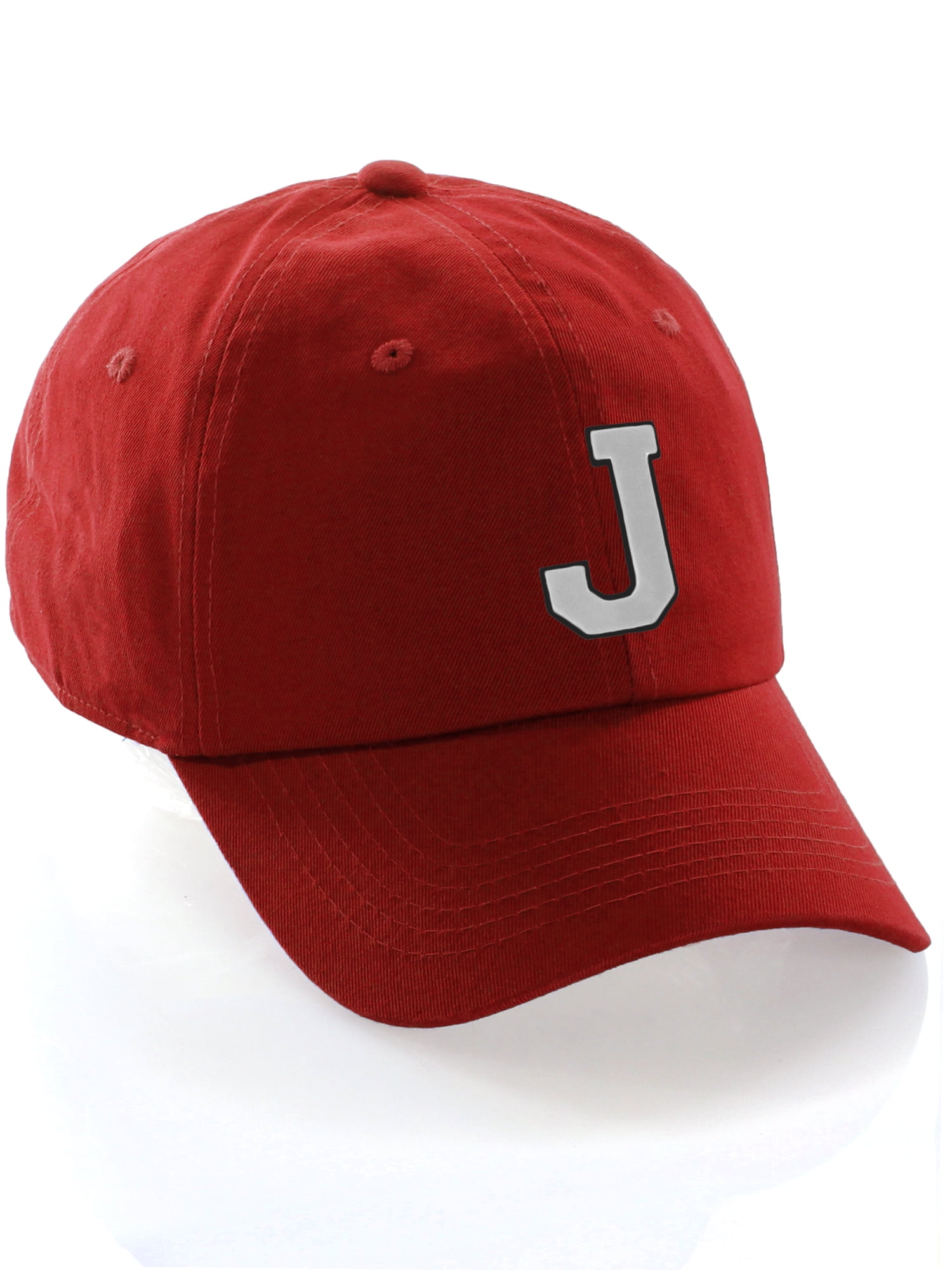 J Initial Baseball Cap Adjustable Custom Print Colour Text Hat Alphabet Letter 