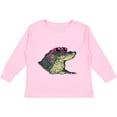 thumbnail image 3 of Inktastic Sunny Gator in Pink Sunglasses Boys or Girls Long Sleeve Toddler T-Shirt, 3 of 5