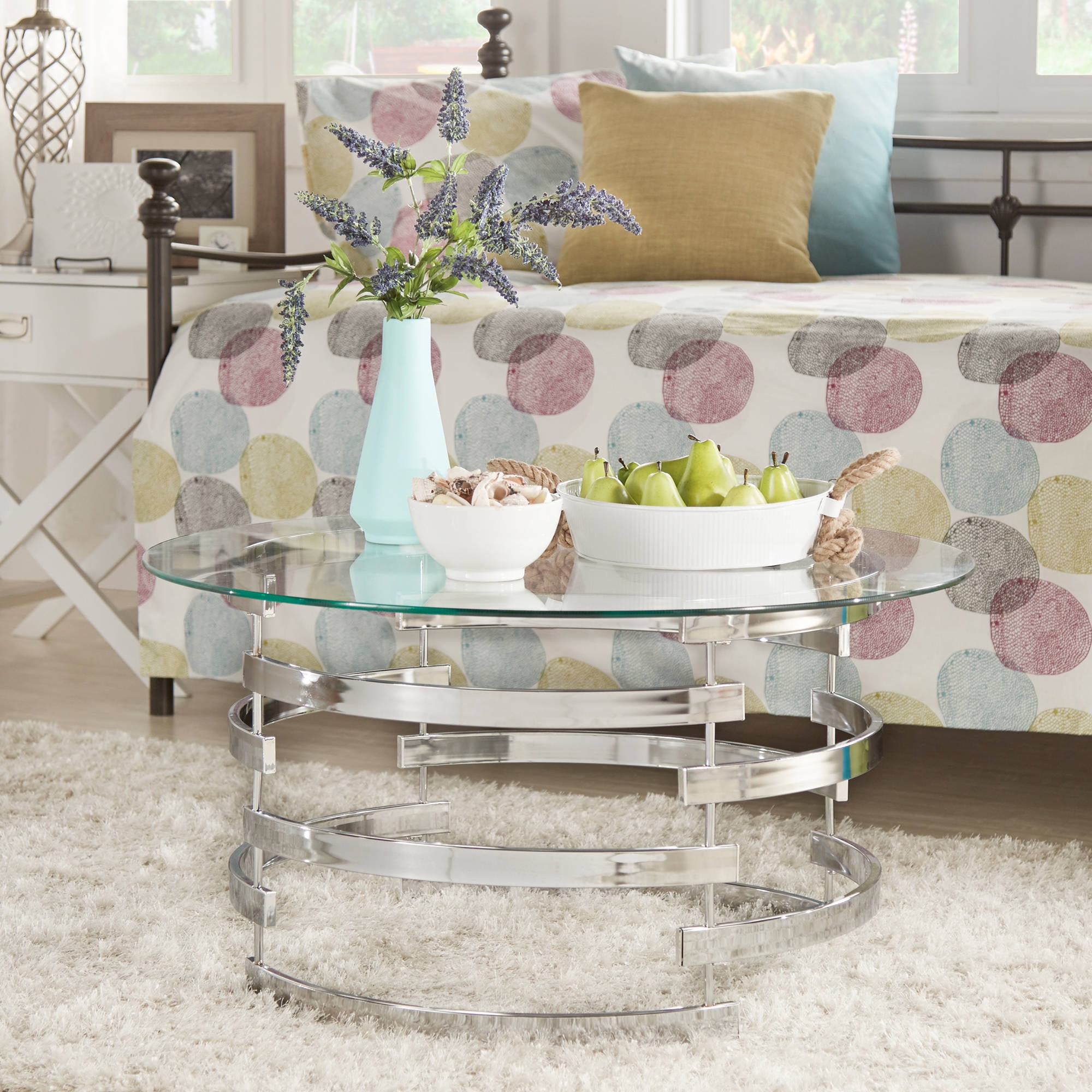 Weston Home Cleave Cocktail Table, Chrome