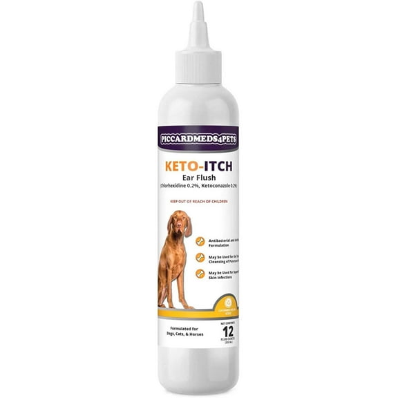 Piccardmeds4pets Keto-Itch Plus Ear Flush Plus for Dogs and Cats 12 oz.