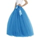 thumbnail image 1 of Gibobby Falda estampada para mujer Falda grande de cintura alta para mujer, falda de malla con cinturón elástico, falda tutú de fiesta, falda hinchada(Azul， Talla única), 1 of 5