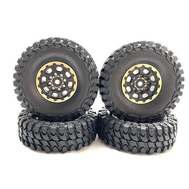 Vogacara RCGOFFLOW llantas de rueda neumático RC pieza de coche resistente al desgaste llantas de rueda Rc neumático para 1/24 Axial SCX24 Kits de construcción modelo Negro