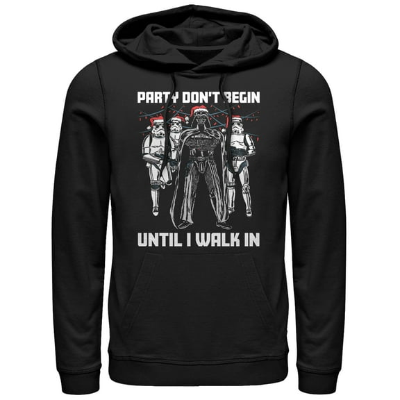 Men's Star Wars Christmas Dark Side Party Pull Over Hoodie Black Small