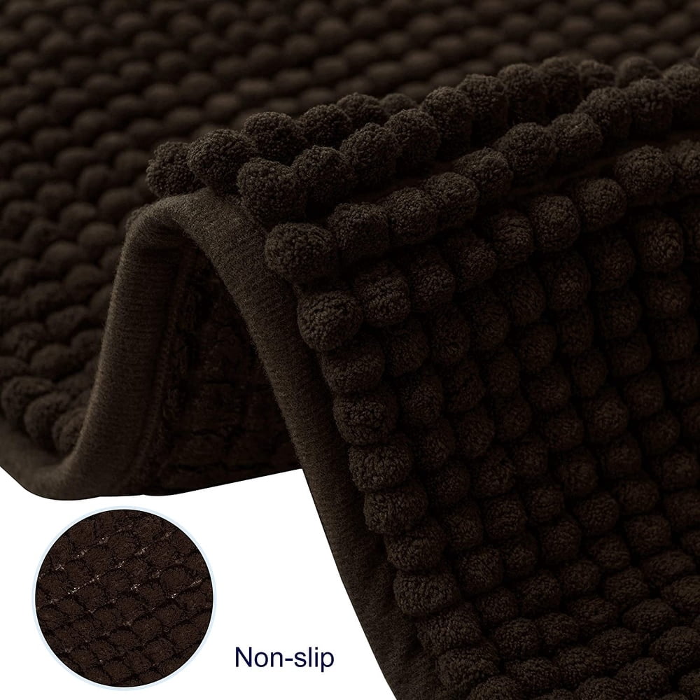 Chun Yi Non-slip Bathroom Rugs Chenille Soft Absorbent Plush Bath Mat (Chocolate,20"*32")