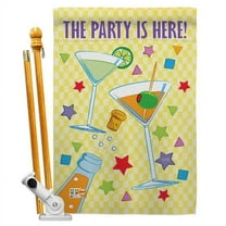 Breeze Decor BD-PC-HS-115027-IP-BO-D-US02-BD 28 x 40 in. Party Special Occasion & Celebration Impressions Decorative Vertical Double Sided House Flag Set & Pole Bracket Hardware