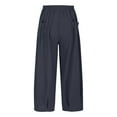 thumbnail image 7 of ABATAB Women's Casual Pants Cotton Linen Baggy Loose Fit Slacks Pants Wide Leg Elastic Waist Lantern Trouser with Pockets, 7 of 7