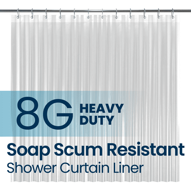 Liba Forro para Cortina de Ducha de Baño Peva Calibre 8, Impermeable, Transparente, 72" de Ancho X 72" de Alto
