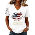 thumbnail image 2 of 250 Anniversary USA V Neck Shirt for Women 250th Birthday Patriotic American Flag T-Shirt, 2 of 4