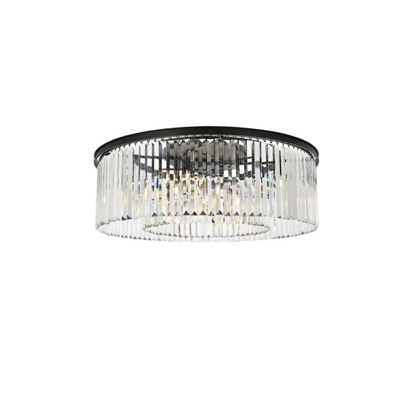 Urban Classic Sydney 10-Light Metal Royal Cut Flush Mount - Matte Black