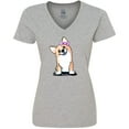 thumbnail image 3 of Inktastic Corgi Puppy Girl Women's V-Neck T-Shirt, 3 of 5