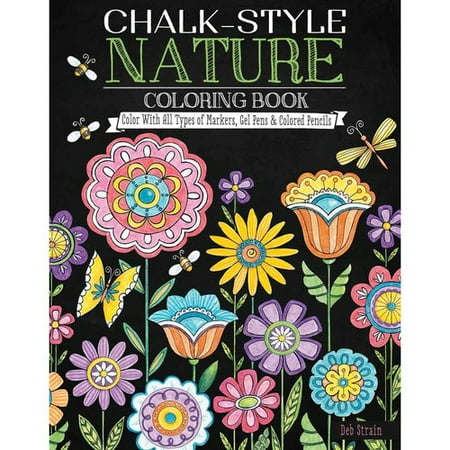 Chalk Style Nature Coloring Book Color With All Types Of
