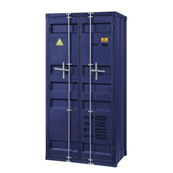 Bowery Hill Double Door Wardrobe in Blue