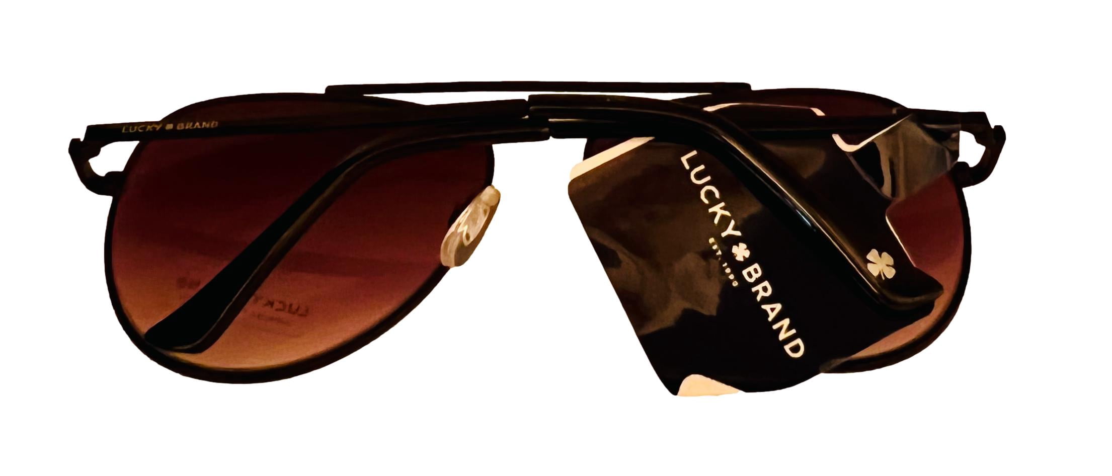 Lucky Brand Mens Black Metal Aviator, Gradient Smoke Lens  display picture 1