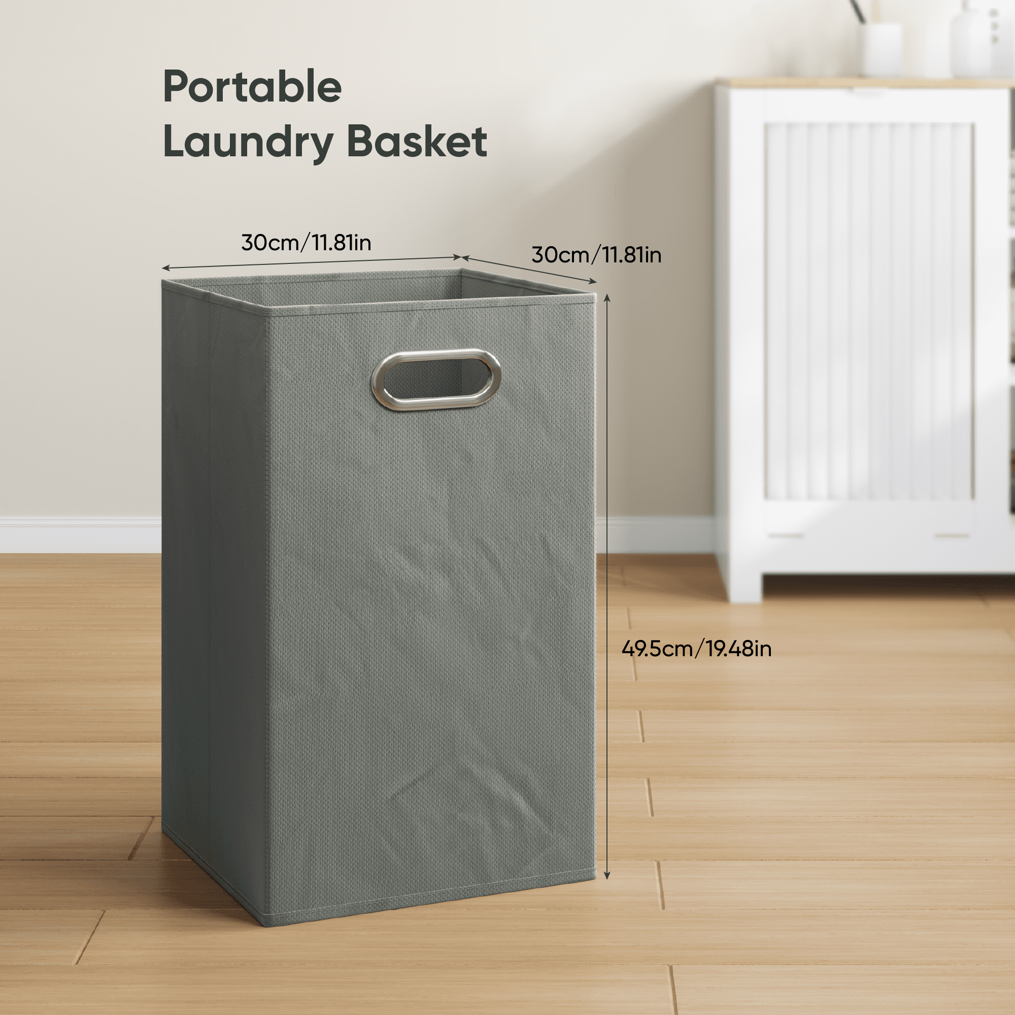 Smart FENDEE Laundry Hamper Cabinet with Louvered Door,Canvas Basket,3 Open Drawers, Laundry, White
