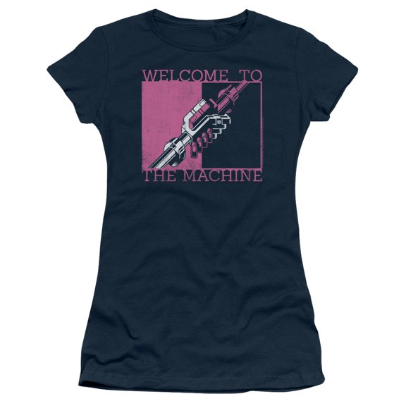 Pink Floyd Welcome To The Machine Junior Women's T-Shirt Sheer Navy