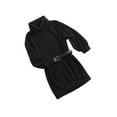 thumbnail image 2 of Nituyy Robe Tricotée pour Enfants, Jupe à Col Haut avec Ceinture, 2 of 6