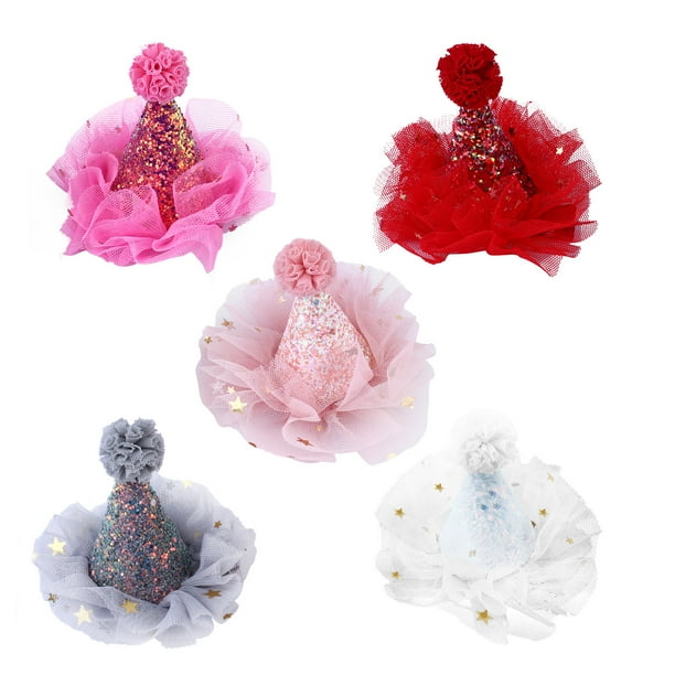 EeaseMX 5 pinzas para el pelo con lentejuelas para niñas, bebés, cumpleaños, Navidad, sombreros, pasadores y horquillas.