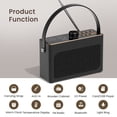 thumbnail image 2 of ANTBOOK Retro Portable Bluetooth Speaker with FM Radio & Alarm Clock, LED Display, Vintage Mini for Bedroom Black, 2 of 8