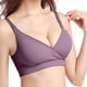 thumbnail image 2 of Gibobby Sujetador deportivo para mujeres Ropa interior para mujeres embarazadas europeas y sin anillo de Botón frontal Sujetador de lactancia Sujetador grande(Morado,G), 2 of 3