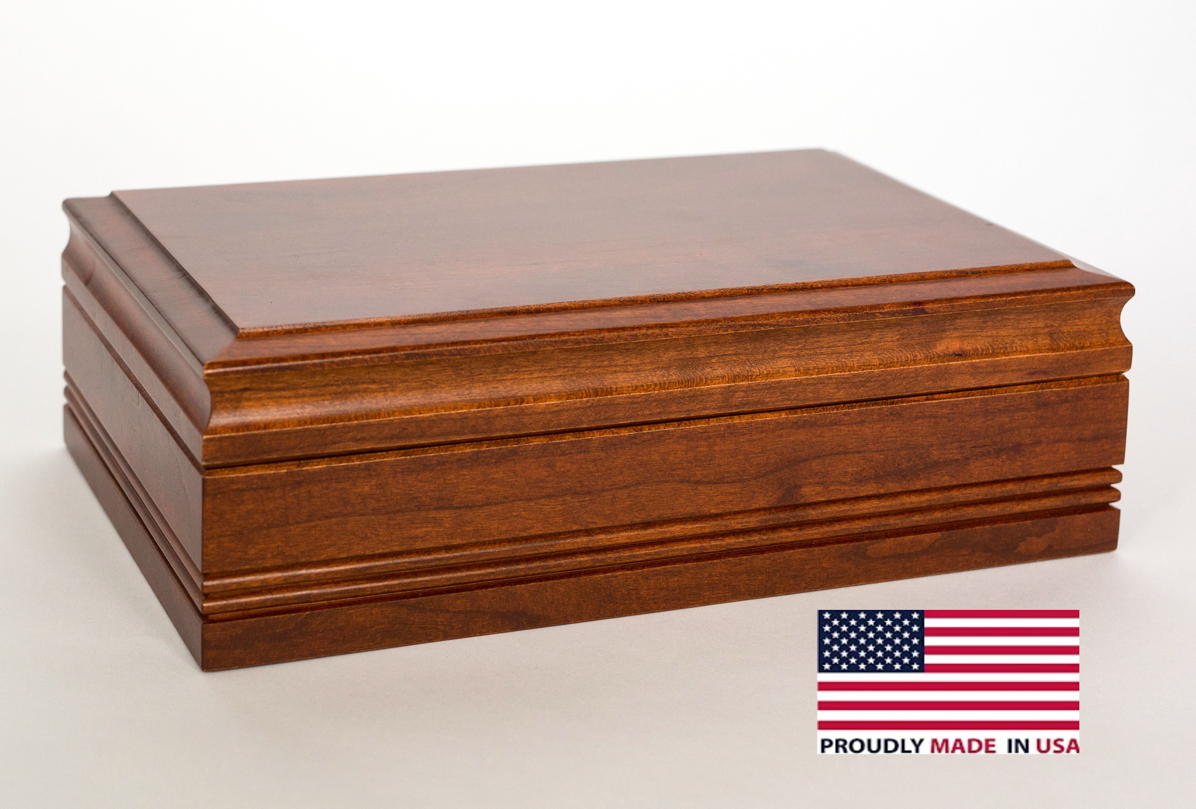 Wood Top CannBisDor Humidor. Solid Maple with Heritage Cherry Finish, Medium Size.