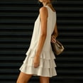 thumbnail image 6 of Admvng Womens Dress Tiered Ruffle V Neck Sleeveless Summer Comfy Double Layer Hem Dress, 6 of 7