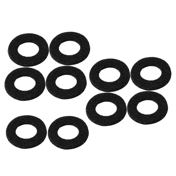 10 Uds. Arandela de fieltro, almohadilla de cojín, accesorios, herramienta de reparación, pieza de repuesto profesional Negro kusrkot Arandela de fieltro de trompeta