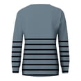 thumbnail image 5 of hotojiny Casual Sweatshirt for Women Long Sleeve Loose Crew Neck Pullover Tops Fall Fashion Striped Shirts with Pocket, 5 of 5