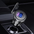 thumbnail image 4 of Adaptador de coche,Toma USB para cargador de coche,carga rápida 3.0 PD,Adaptador de cargador de coche Pantalla LED de carga rápida de 30 W,Voltímetro del cargador del encendedor de, 4 of 8