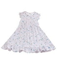thumbnail image 2 of NAISIBABY Girls Casual Dress, Ruffled Floral Sleeveless Kids Casual Flutter Dress White 5-6T, 2 of 3
