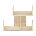 thumbnail image 3 of Furinno Hermite Wooden Desktop Bookshelf Storage Organizer for Home and Office Supplies, Bauhaus Oak, 3 of 6