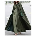 thumbnail image 3 of Bowanadacles Women Long Cape Warm Wool Hooded Cloak Jacket Windproof Poncho Coat Cardigan, 3 of 6