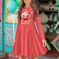 thumbnail image 2 of DISNIMO Axolotl Dress for Girls Long Sleeve Midi Dresses for Kids Red Collared Dress Kids Casual Dresses for Girls 9-10 Years Old Animal Dresses for Kids Swing Dress Children Skater Dress Clothes, 2 of 7