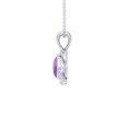 thumbnail image 2 of Angara Natural 1.15 Ct Amethyst and 0.04 Ct Diamond (Color-I-J) Twisted Rope Pendant Necklace For Women in 14K White Gold | February Birthstone, Birthday, Wedding, Holiday Jewelry Gift for Women, 2 of 7
