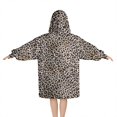 thumbnail image 2 of Black and Tan Leopard Print Blanket Hoodies for Kids 6-13YR Oversize Wearable Blanket Hoodies for Boys Girls Teens, 2 of 7