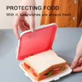 thumbnail image 4 of Sandwich Storage Box Reusable Silicone Lunch Box Food Storage Case Microwave Safe Lunch Box Food Container Sandwich Boxes, 4 of 5