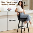 thumbnail image 2 of Fahomiss 26" Counter Height Swivel Bar Stools Set of 3, Black Velvet Kitchen Island Chairs with Back, 2 of 9