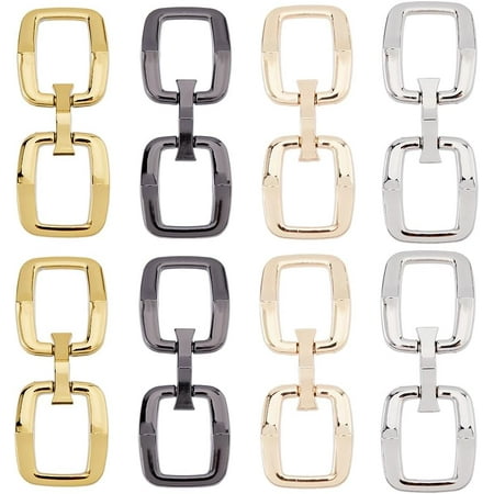 8Pcs Alloy Bit Buckle Double Ring Snaffle 4 Colors Bit Buckles Horse Shoes Clips for DIY Snaffle Bit Horse Jewelry Loafer Shoes Decoration 2.8x1.1inch for Scarf Rings for Women