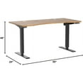 thumbnail image 3 of farexon Electric Standing Desk Adjustable Height, 55x24 Inches Computer Desk with Ergonomically Curved Desktop, Multifunctional Stand up Desk for Home/Office(Brown), 3 of 8