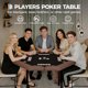 thumbnail image 2 of Yeshouse mesa de póker plegable para 8 jugadores, portátil y octogonal, con rieles acolchados y portavasos de acero inoxidable, ideal para blackjack, Texas Hold'em, juegos familiares y clubes, 2 of 8